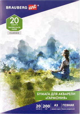 Набор бумаги для рисования Brauberg Art Classic / 112323 (20л)