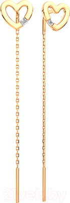 Серьги из розового золота ZORKA 3D00373.14K.R.ZZ (с бриллиантами)