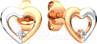Серьги из комбинированного золота ZORKA 3D0071.14K.R (с бриллиантами)