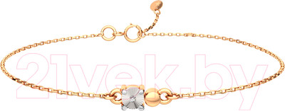 Браслет из комбинированного золота ZORKA 6D00367.14K.B.ZZ (18см, с бриллиантом)