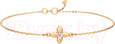 Браслет из розового золота ZORKA 6D00443.14K.R (18см, с бриллиантом)