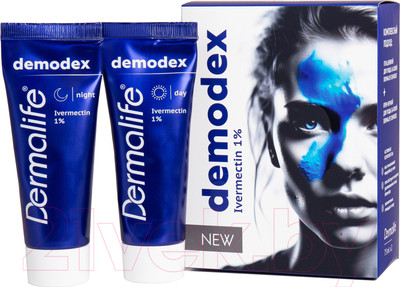 Набор косметики для лица Dermalife Demodex Гель дневной+Крем ночной (75мл+75мл)
