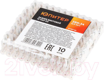 Клеммная колодка Юпитер ЗВИ-3А 2.5мм2 / JP7207-04 (10шт)