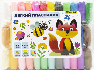 Пластилин легкий Silwerhof Веселые друзья / LC36OP-540st (36цв)