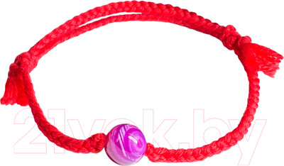 Браслет Wolves Красная нить с агатом 40777 (розовый)