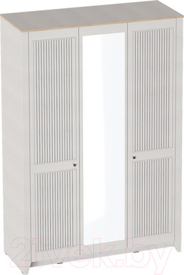 Шкаф Мебельград Валенсия 3-х дверный 150x57.6x221 (персидский жемчуг /дуб натуральный светлый)