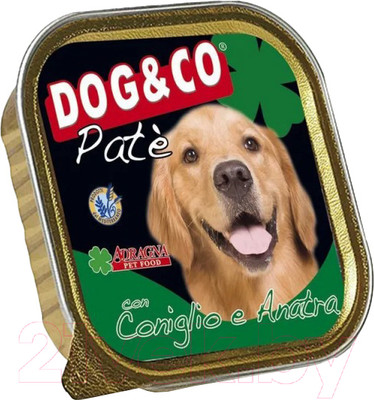 Влажный корм для собак Adragna Dog&Co паштет из кролика и утки (300г)