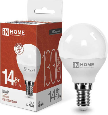 Лампа INhome LED-Шар-VC 14Вт 230В E14 4000K 1330Лм / 4690612047843