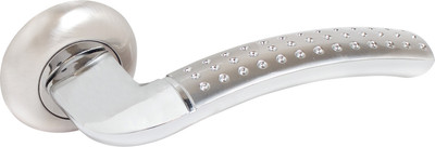 Ручка дверная Стандарт 26 SN/CP квадрат 140мм (матовый никель/хром)