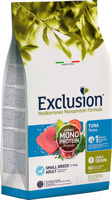 Сухой корм для собак Exclusion Monoprotein Small Tuna Noble Grain для мелких пород / NGATS02 (2кг)