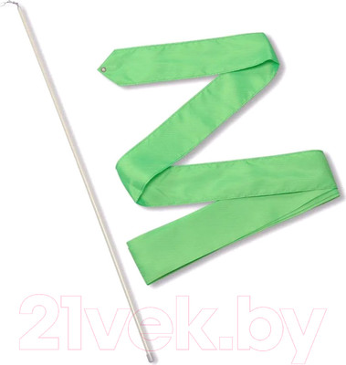 Лента для художественной гимнастики с палочкой No Brand СЕ6-S (салатовый)