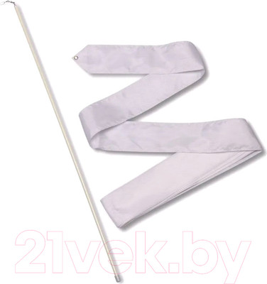 Лента для художественной гимнастики с палочкой No Brand СЕ6-W (белый)