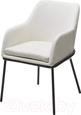 Стул M-City Алистер / 688М05716 (Rain 1 молочный велюр/черный каркас)