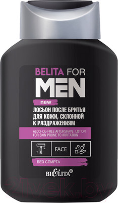 Лосьон после бритья Belita For Men Для кожи склонной к раздражениям без спирта (250мл)