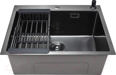 Мойка кухонная STELLAR Decor S6550NB-D (нано черный)