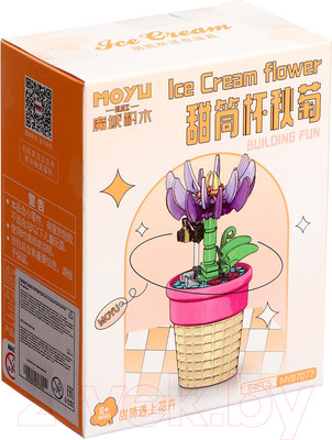 Конструктор MoYu Цветы. Гвоздика в горшочке с пчелкой MY87077 / 9828387