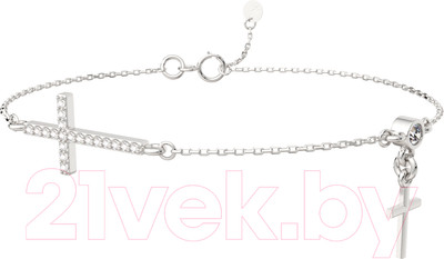 Браслет на ногу из серебра ZORKA 0640047 (28см, с фианитом)