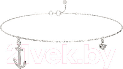 Браслет на ногу из серебра ZORKA 0640048.ZZ (28см, с фианитом)