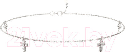 Браслет на ногу из серебра ZORKA 0640067 (28см, с фианитами)