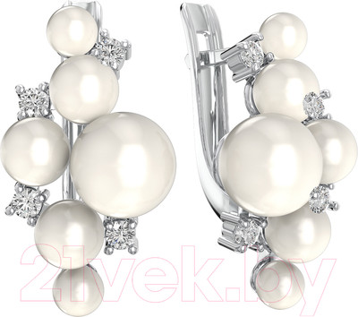 Серьги из серебра ZORKA 0310352 (с фианитами и жемчугом)