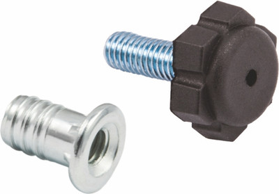 Подпятник для мебели AKS Регулятор уровня + муфта М6 (100шт, черный)