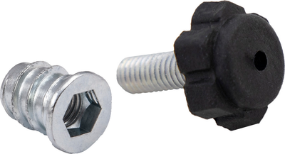 Подпятник для мебели AKS Регулятор уровня + муфта М6 вкручиваемая (100шт, черный)