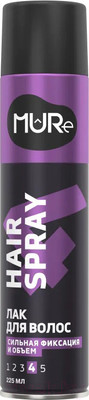 Лак для укладки волос MURE 4 Super Strong & Volume Сильная фиксация (225мл)
