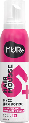 Мусс для укладки волос MURE 5+ Volume & Max Hold Сверхсильная фиксация (150мл)