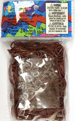 Набор для плетения Rainbow Loom Набор резинок / B0013 (бордовый)