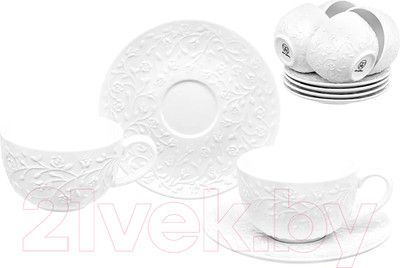 Набор для чая/кофе Elan Gallery Веточки-цветочки / 630060 