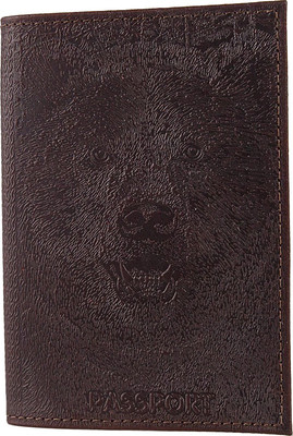 Обложка на паспорт Poshete Медведь / 676-1/2-097-220BRW (коричневый)