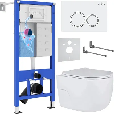 Инсталляция с унитазом подвесным Roxen StounFix Dual Fresh 505547