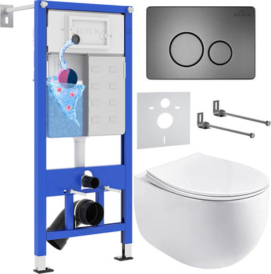 Инсталляция с унитазом подвесным Roxen StounFix Dual Fresh 964237