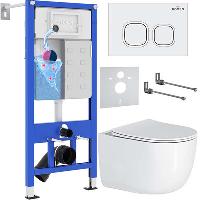 Инсталляция с унитазом подвесным Roxen StounFix Dual Fresh 964425