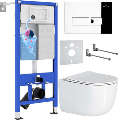 Инсталляция с унитазом подвесным Roxen StounFix Dual Fresh 964514