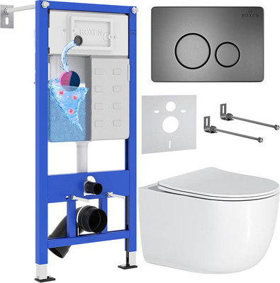 Инсталляция с унитазом подвесным Roxen StounFix Dual Fresh 964590
