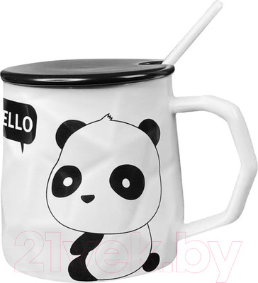 Кружка с ложкой Lenardi 315-042 (с крышкой)