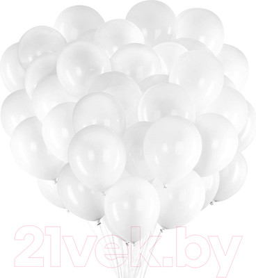 Набор воздушных шаров Brauberg Kids. Одноцветные / 591875 (100шт, белый)