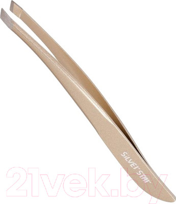Пинцет косметический Silver Star АТ 9962 косой (матовое золото)