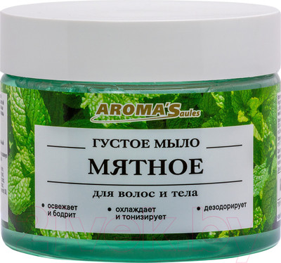 Мыло густое Aroma Saules Мятное для тела и волос (250мл)
