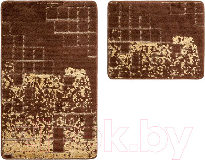 Набор ковриков для ванной и туалета Shahintex Vintage SH V001 60x100/60x50 / 456099 (шоколадный 37)