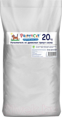 Наполнитель для туалета Prettycat Wood Granules древесный / 621182 (20кг)