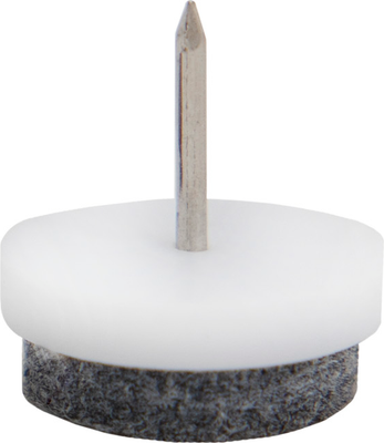 Подпятник для мебели AKS С гвоздем и фетром (100шт, белый)