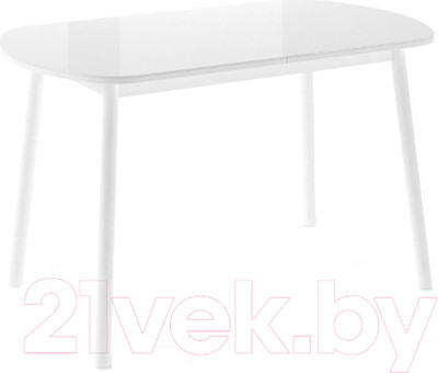 Обеденный стол Импэкс Leset Мидел (металл белый/стекло белое)