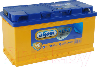 Автомобильный аккумулятор AKOM 6СТ-90 Рус EFB L+ 840A (90 А/ч)