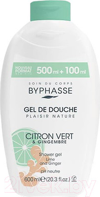 Гель для душа Byphasse Plaisir Nature Лайм и Имбирь (600мл)