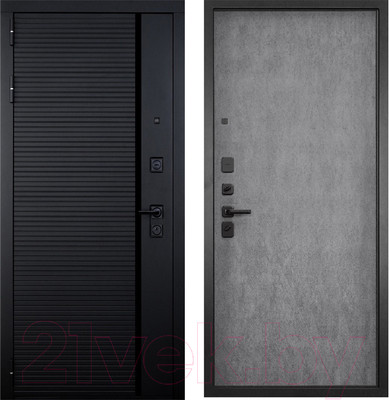 Входная дверь ГРАНИТ Пиано 77-1 бетон невский (86x205, левая)