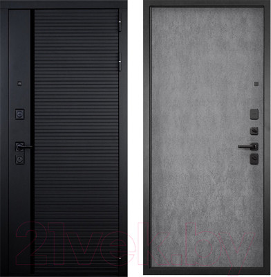 Входная дверь ГРАНИТ Пиано 77-1 бетон невский (96x207, правая)