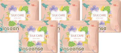 Прокладки гигиенические Inseense Silk Care с крылышками / InsSC180/10/М5 (5x10шт)