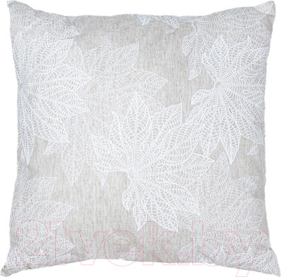 Подушка декоративная Rusdecor Льняная Листья (серый)